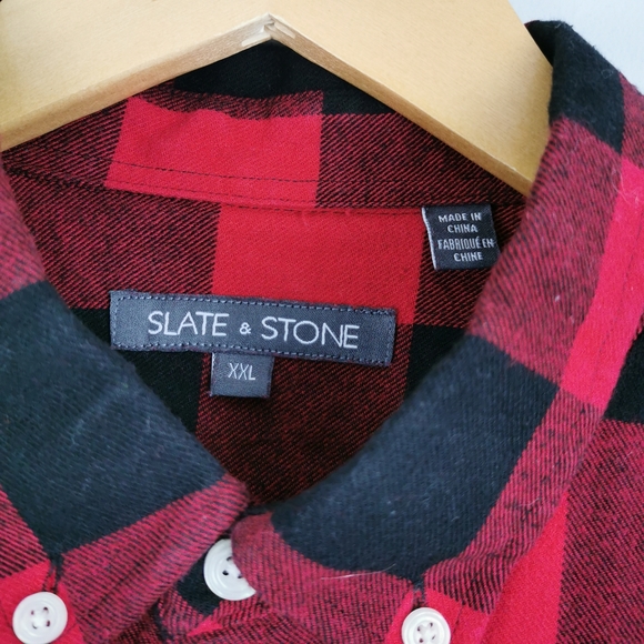 Slate & Stone Red Buffalo Plaid Button Down Shirt - Picture 7 of 9